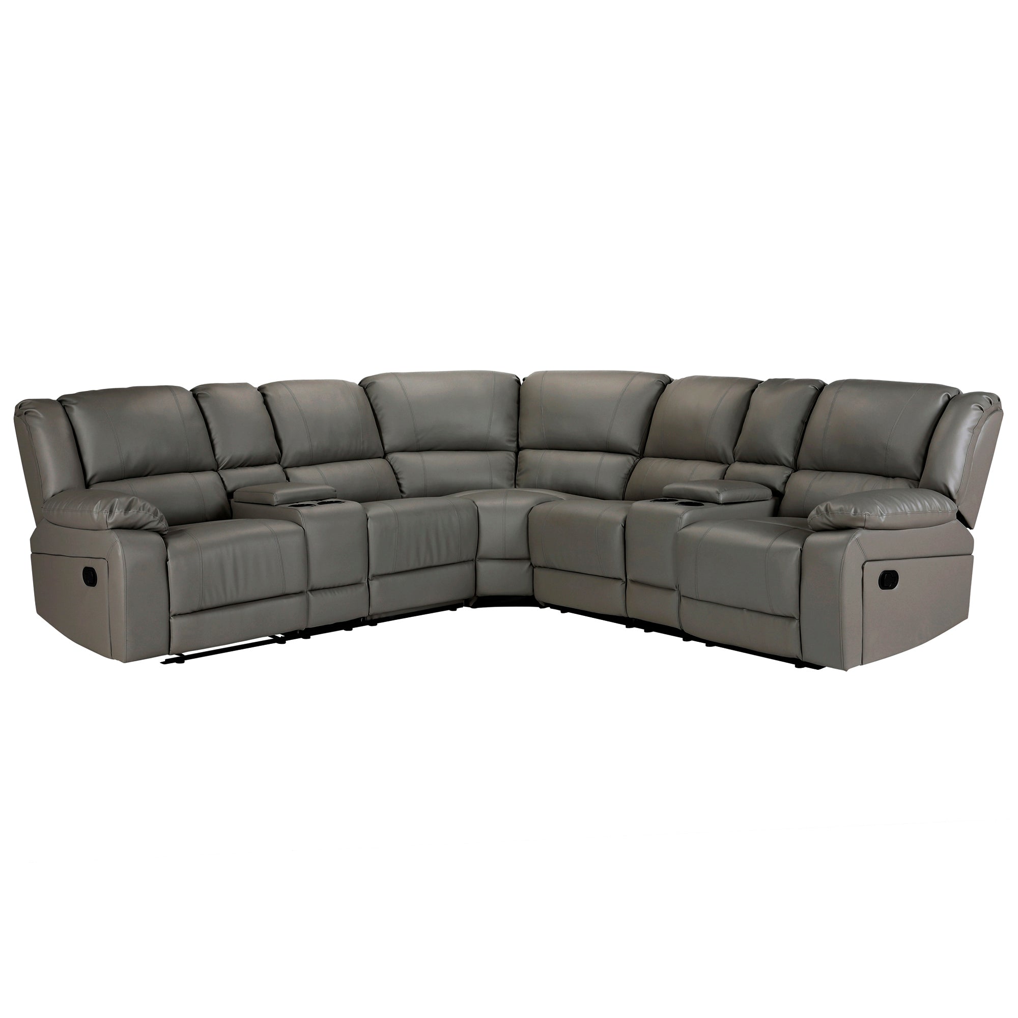 Grey PU Manual Motion Sofa