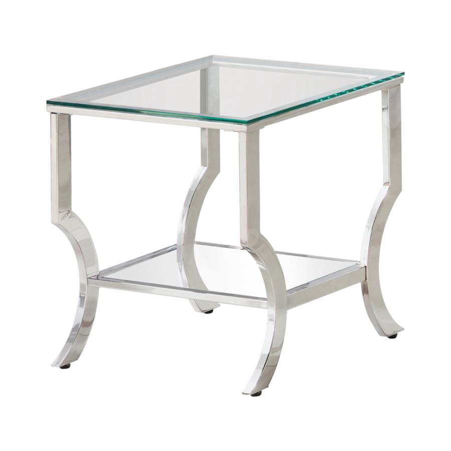 Square End Table Metal Frame in Chrome Finish