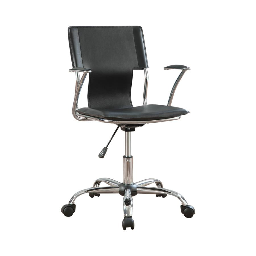 Adjustable Height Office Chair Black and Chrome