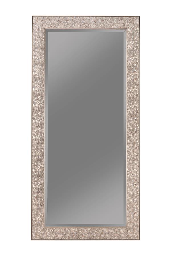 Raised Mosaic Mirror Design in Silver