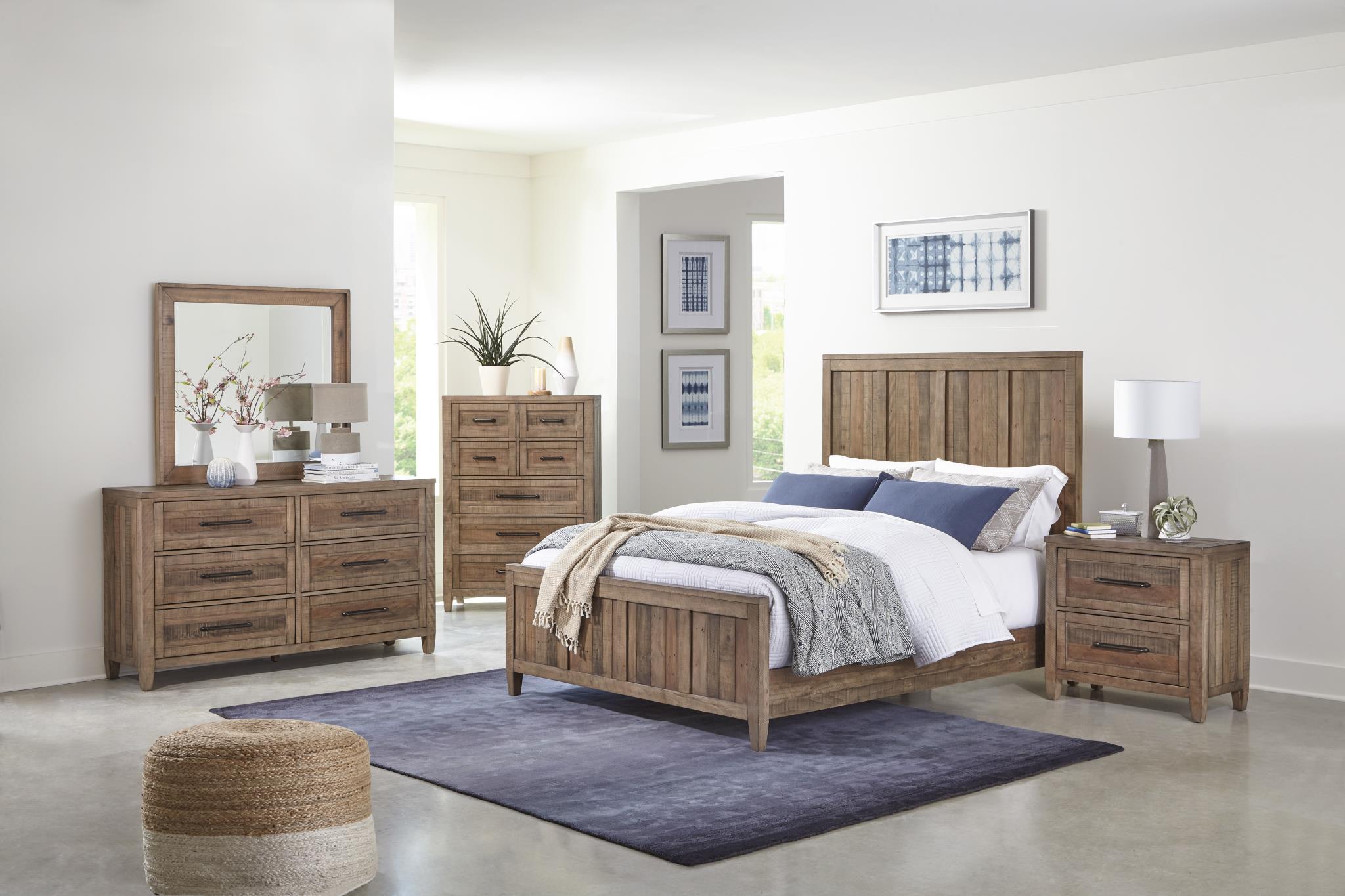 Napa Bedroom - Natural Reclaimed Pine Queen Bed Set